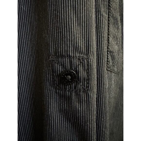 Coastal Men’s Modern Coyboy Western Wear Shirt Snap Up Black Pin Stripe XL - Picture 6 of 11